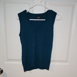 Express Deep Teal V-Neck Tank Top